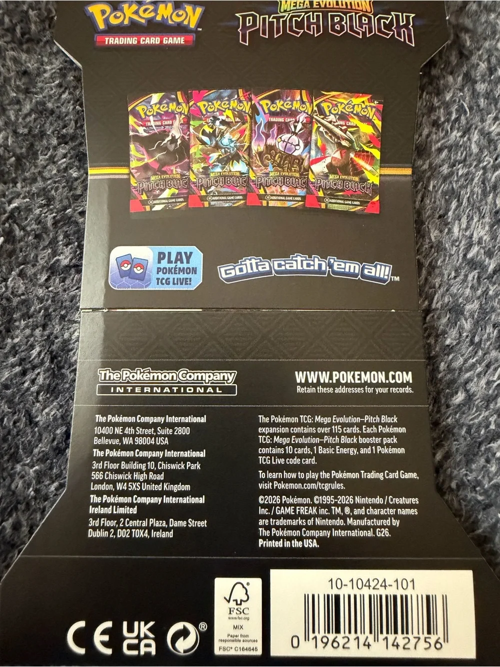 Pokémon TCG Mega Evolution Pitch Black Booster Pack